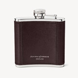 Classic 5oz Leather Hip Flask Dark Brown Saffiano