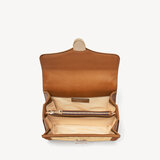 Midi Mayfair Bag Natural Chevron Raffia & Smooth Tan