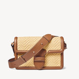 The Resort Bag Natural Chevron Raffia & Smooth Tan
