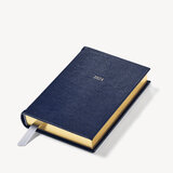 2024 A6 Day to Page Leather Diary Midnight Lizard