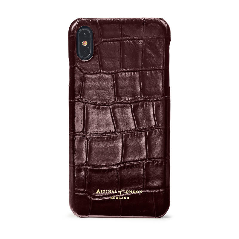 iPhone Xs Max Case in Deep Shine Amazon Brown Croc iPhone Xs Max Case in Deep Shine Amazon Brown Croc