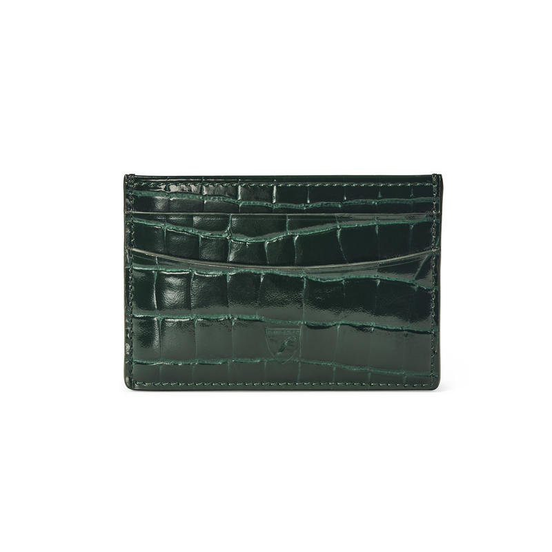 Slim Credit Card Holder in Evergreen Patent Croc Slim Credit Card Holder in Evergreen Patent Croc