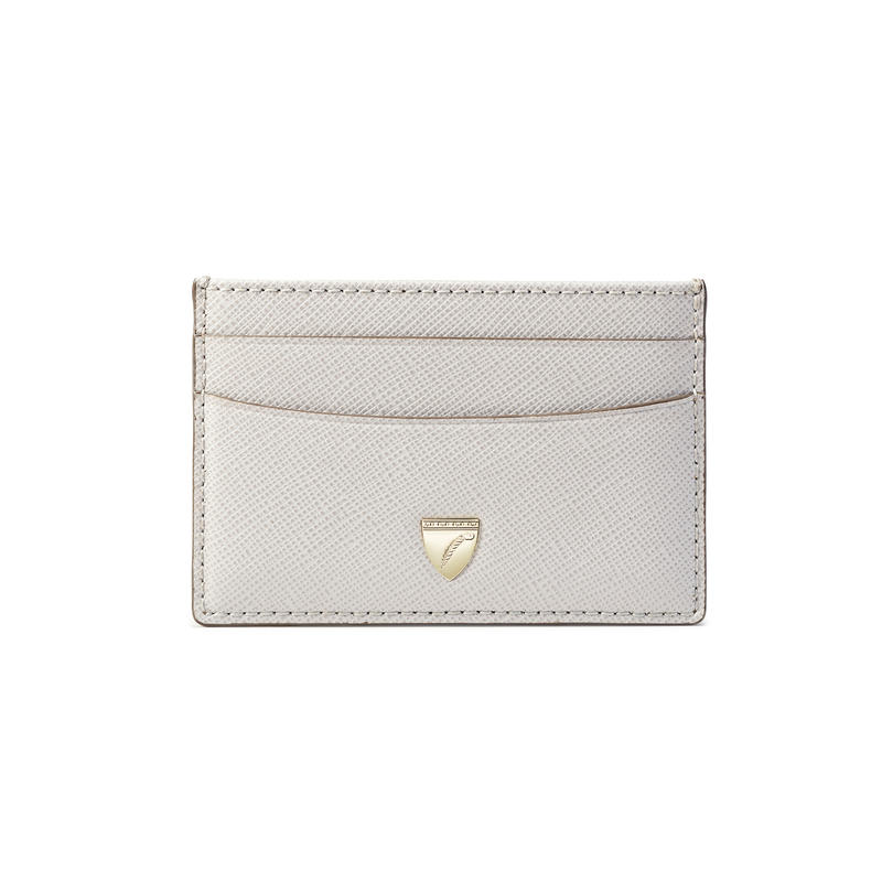 Slim Credit Card Holder in Light Grey Saffiano Slim Credit Card Holder in Light Grey Saffiano
