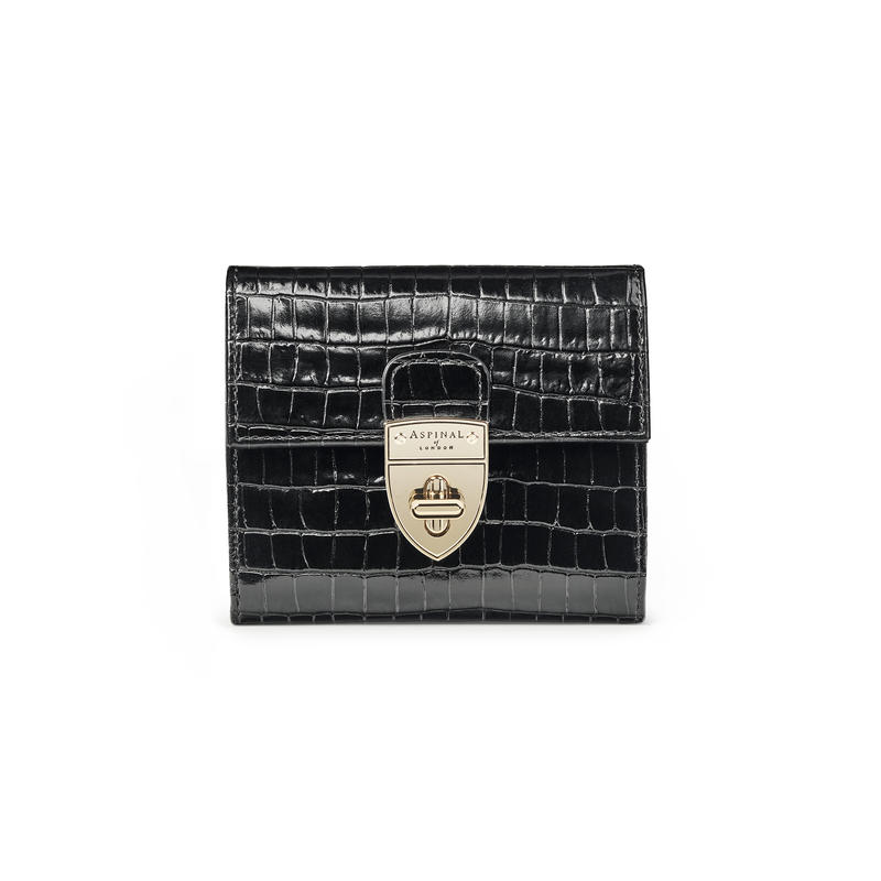 Small Mayfair Purse in Deep Shine Black Small Croc Small Mayfair Purse...