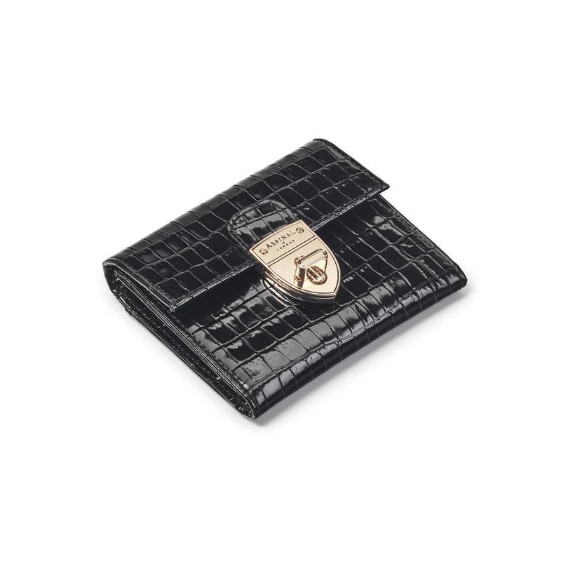 Small Mayfair Purse in Deep Shine Black Small Croc Small Mayfair Purse...