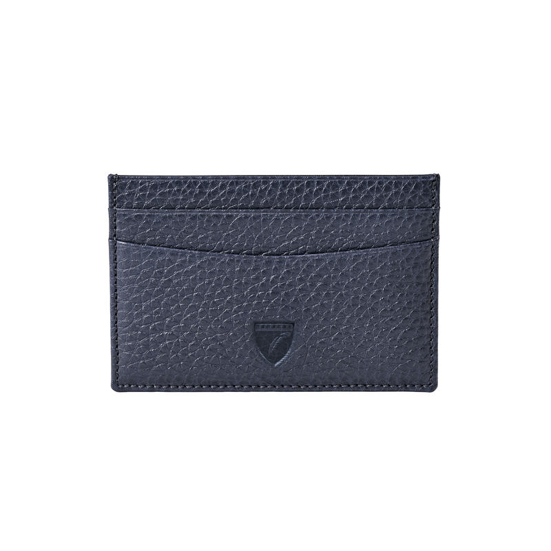 Aspinal of London Italian Full Grain Leather Blue Slim Credit Card Holder