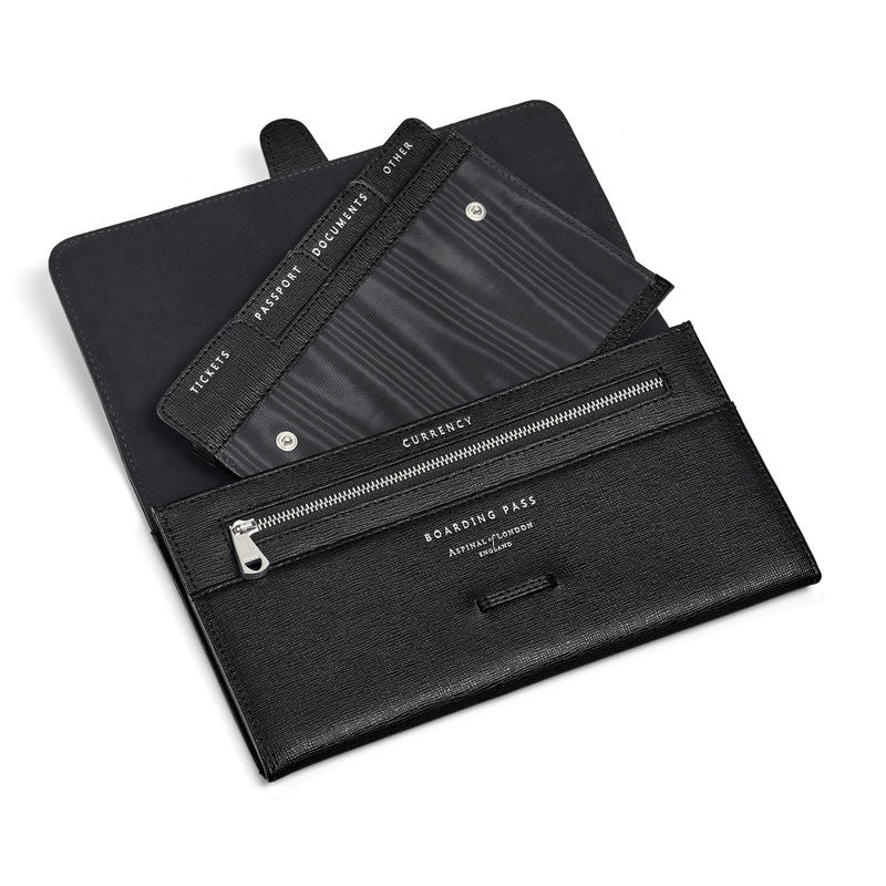 Travel Wallet with Removable Inserts in Black Saffiano Travel Wallet with Removable Inserts in Black Saffiano