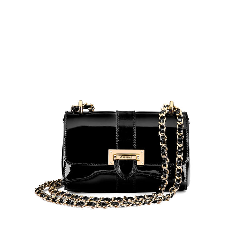 Micro Lottie Bag in Black Patent Micro Lottie Bag in Black Patent
