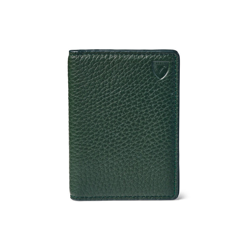 Double Fold Credit Card Holder in Evergreen Pebble Double Fold Credit...
