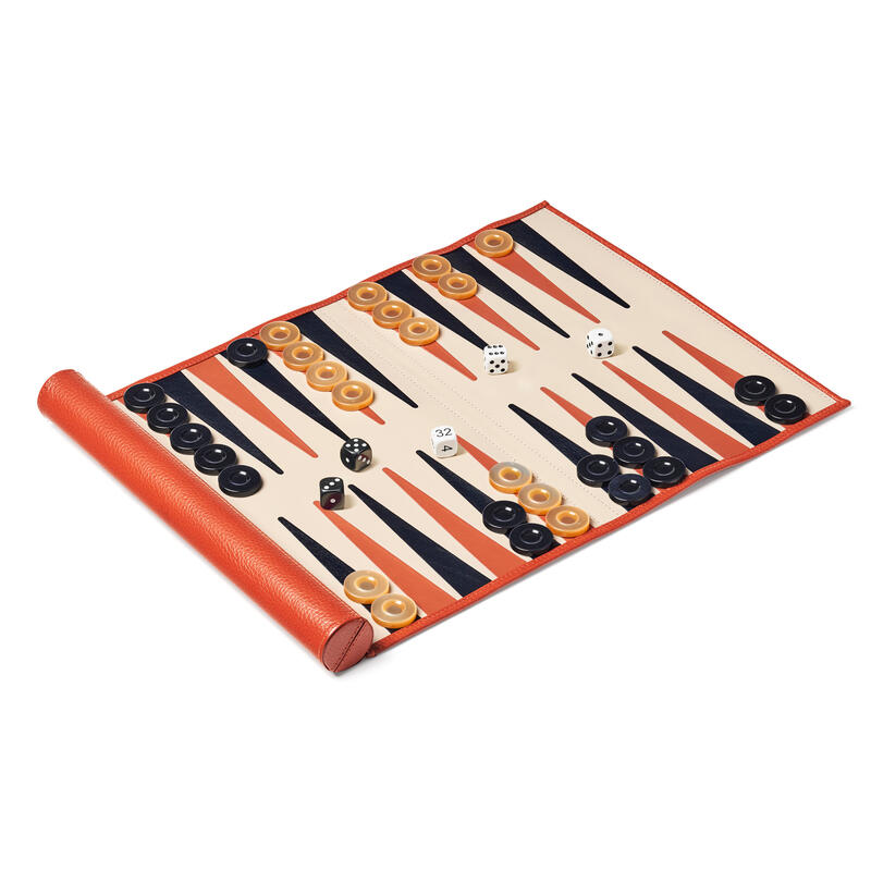 Travel Backgammon Set in Marmalade Pebble Travel Backgammon...