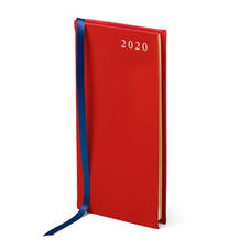 Slim Pocket Leather Diary in Scarlet Saffiano