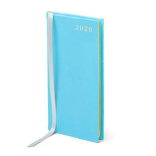 Slim Pocket Leather Diary in Bright Blue Saffiano