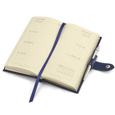 Slim Pocket Leather Diary with Pen in Deep Shine Black Croc