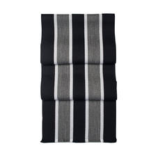 College Stripes Merino Wool Scarf in Black & Grey