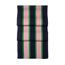 College Stripes Merino Wool Scarf in Midnight Blue & Pink