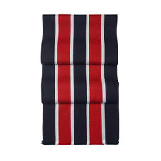 College Stripes Merino Wool Scarf in Navy & Red