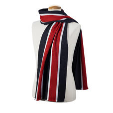College Stripes Merino Wool Scarf in Navy & Red