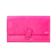 Classic Travel Wallet in Penelope Pink Silk Lizard