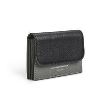 Accordion Credit Card Holder in Black & Grey Goatskin