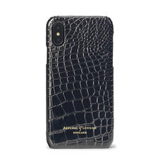 iPhone Xs Case in Black Patent Croc