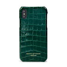 iPhone Xs Case in Evergreen Patent Croc