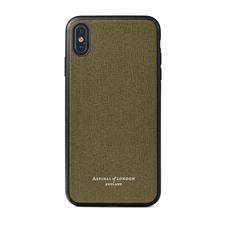 iPhone Xs Max Case with Black Edge in Sage Saffiano
