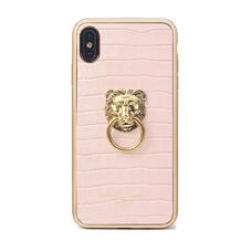 Lion iPhone Xs Max Case in Deep Shine Shell Pink Small Croc