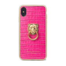 Lion iPhone Xs Max Case in Deep Shine Penelope Pink Small Croc