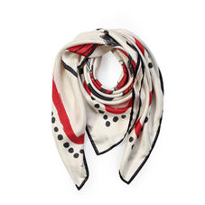 Guard Girls Pure Silk Scarf in Ivory Saffiano