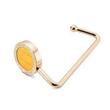 Aspinal Handbag Hook in Deep Shine Bright Mustard Small Croc