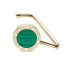 Aspinal Handbag Hook in Deep Shine Emerald Green Small Croc
