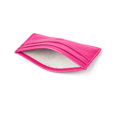 Slim Credit Card Holder in Penelope Pink Silk Lizard
