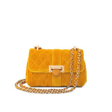 Micro Lottie Bag in Mustard Quilted Velvet