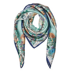 Ombre 'A' Floral Silk Scarf in Peppermint
