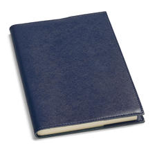 A4 Refillable Leather Journal in Navy Saffiano