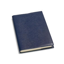 A5 Refillable Leather Journal in Navy Saffiano