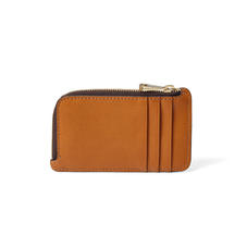 Zipped Coin & Card Holder in Smooth Tan