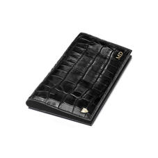 Slim Travel Wallet in Deep Shine Black Croc
