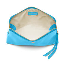 Large Essential Cosmetic Case in Bright Blue Saffiano