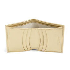 Credit Card Wallet with Notes Pocket in Gold Saffiano