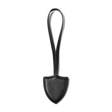 Insignia Leather Charm Key Ring in Smooth Black
