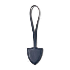 Insignia Leather Charm Key Ring in Smooth Navy