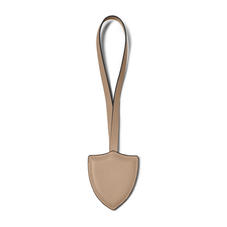 Insignia Leather Charm Key Ring in Smooth Soft Taupe