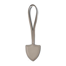 Insignia Leather Charm Key Ring in Smooth Warm Grey