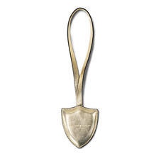 Insignia Leather Charm Key Ring in Pale Gold Pebble
