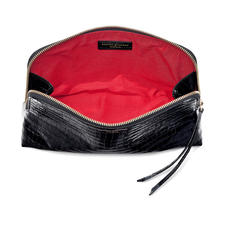 Large Essential Cosmetic Case in Black Patent Croc