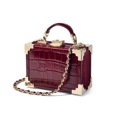 Micro Trunk in Deep Shine Bordeaux Croc