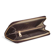 Continental Clutch Zip Wallet in Deep Shine Amazon Brown Croc