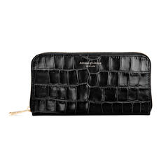 Continental Purse in Deep Shine Black Croc