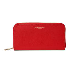 Continental Clutch Zip Wallet in Scarlet Saffiano